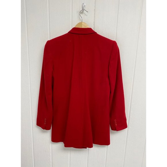 Andre' Barreau women's blazer Button Front Collared Red 100% Pure Wool Size 4 - Picture 12 of 14